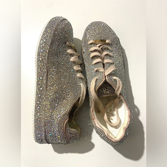 Matisse Bennett Embellished Sneakers Sparkling Rhinestone Sneakers anthropologie - Picture 6 of 10